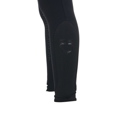 Pantalón de equitación para mujer Equestro con grip en las rodillas, de talle alto y forrado de polar Negro