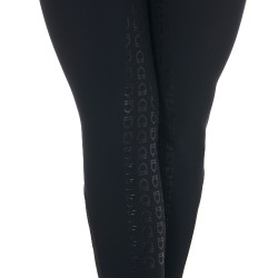 Pantalón de equitación para mujer Equestro con grip en las rodillas, de talle alto y forrado de polar Negro