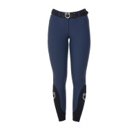 Pantalón de equitación para mujer Equestro x FISE full grip Americana marina Azul marino