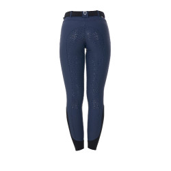 Pantalón de equitación para mujer Equestro x FISE full grip Americana marina Azul marino