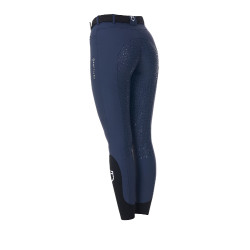 Pantalón de equitación para mujer Equestro x FISE full grip Americana marina Azul marino