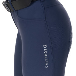 Pantalón de equitación para mujer Equestro x FISE full grip Americana marina Azul marino