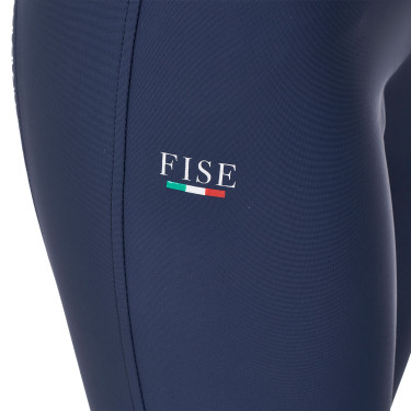Pantalón de equitación para mujer Equestro x FISE full grip Americana marina Azul marino