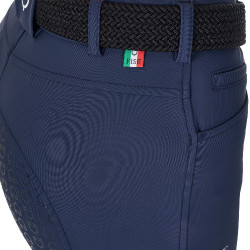Pantalón de equitación para mujer Equestro x FISE full grip Americana marina Azul marino