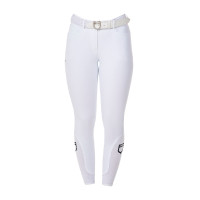 Pantalón de equitación para mujer Equestro x FISE full grip Blanco Pantalón de equitación para mujer Equestro x FISE full grip Blanco