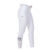 Pantalón de equitación para mujer Equestro x FISE full grip Blanco Pantalón de equitación para mujer Equestro x FISE full grip Blanco