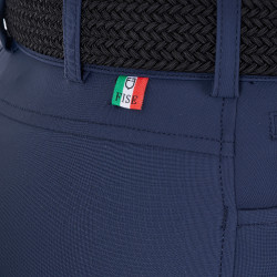 Pantalón de equitación para mujer Equestro x FISE con grip en las rodillas Americana marina Azul marino