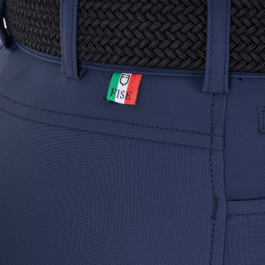 Pantalón de equitación para mujer Equestro x FISE con grip en las rodillas Americana marina Azul marino