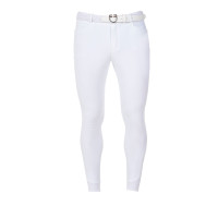 Pantalón de equitación hombre Equestro x FISE full grip Blanco