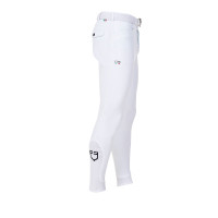 Pantalón de equitación hombre Equestro x FISE full grip Blanco