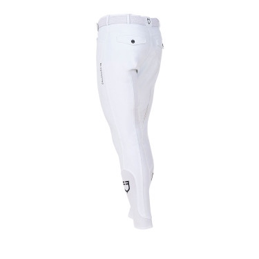 Pantalón de equitación hombre Equestro x FISE full grip Blanco