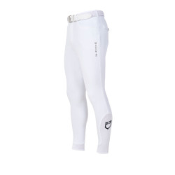Pantalón de equitación hombre Equestro x FISE full grip Blanco