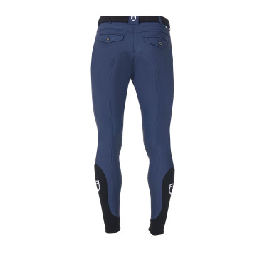Pantalón de equitación para hombre Equestro x FISE con grip en las rodillas Americana marina Azul marino