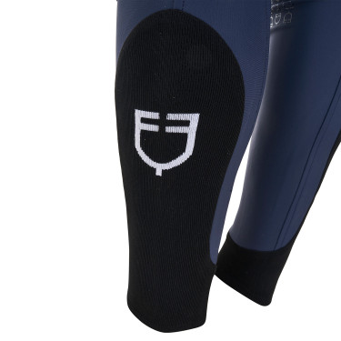 Pantalón de equitación para hombre Equestro x FISE con grip en las rodillas Americana marina Azul marino