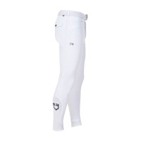 Pantalón de equitación para hombre Equestro x FISE con grip en las rodillas Blanco Pantalón de equitación para hombre Equestro x FISE con grip en las rodillas Blanco