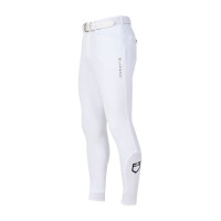 Pantalón de equitación para hombre Equestro x FISE con grip en las rodillas Blanco Pantalón de equitación para hombre Equestro x FISE con grip en las rodillas Blanco