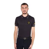 Polo hombre Equestro Scuderia de manga corta Negro
