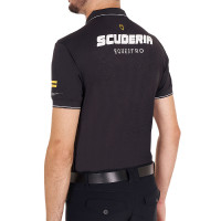 Polo hombre Equestro Scuderia de manga corta Negro