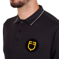 Polo hombre Equestro Scuderia de manga corta Negro