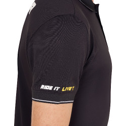 Polo hombre Equestro Scuderia de manga corta Negro