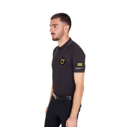 Polo hombre Equestro Scuderia de manga corta Negro