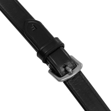 Riendas de goma Equestro con agarre en relieve y acabados plateados Negro