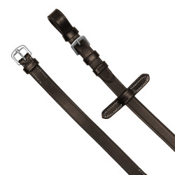 Riendas de goma Equestro con agarre en relieve y acabados plateados Marrón oscuro