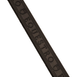 Riendas de goma Equestro con agarre en relieve y acabados plateados Marrón oscuro