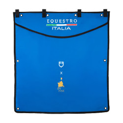 Cortina larga para box Equestro x FISE con logo bordado Azul de Savoie Cortina larga para box Equestro x FISE con logo bordado Azul de Savoie