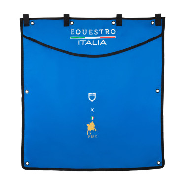 Cortina larga para box Equestro x FISE con logo bordado Azul de Savoie Cortina larga para box Equestro x FISE con logo bordado Azul de Savoie