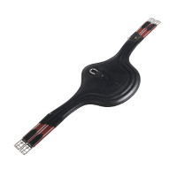 Cinch de salto Equestro de cuero con protector de hebillas Negro