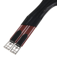 Cinch de salto Equestro de cuero con protector de hebillas Negro