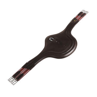Cinch de salto Equestro de cuero con protector de hebillas Marrón oscuro Marrón Cinch de salto Equestro de cuero con protector de hebillas Marrón oscuro Marrón