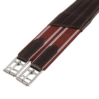 Cinch de salto Equestro de cuero con protector de hebillas Marrón oscuro Marr&amp;amp;amp;oacute;n