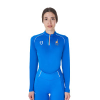 Capa base de entrenamiento para mujer Equestro x FISE Azul de Savoie