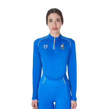 Capa base de entrenamiento para mujer Equestro x FISE Azul de Savoie