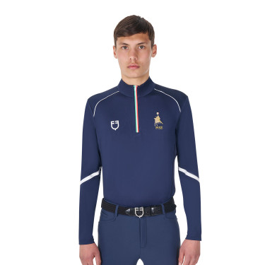 Camiseta interior de entrenamiento para hombre Equestro x FISE Americana marina Azul marino