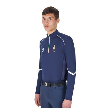Camiseta interior de entrenamiento para hombre Equestro x FISE Americana marina Azul marino