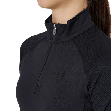 Camiseta interior unisex infantil Equestro en tejido técnico Negro / negro