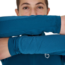 Camiseta interior unisex infantil Equestro en tejido técnico Coral azul / blanco Camiseta interior unisex infantil Equestro en tejido técnico Coral azul / blanco