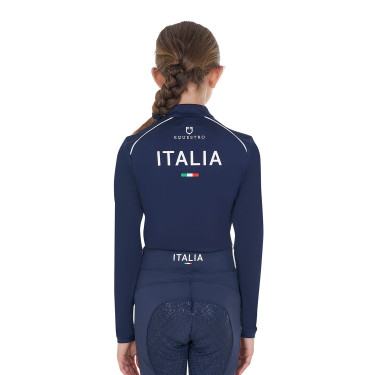 Capa base infantil unisex Equestro x FISE Americana marina Azul marino