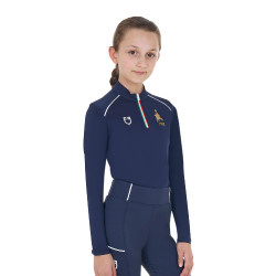 Capa base infantil unisex Equestro x FISE Americana marina Azul marino