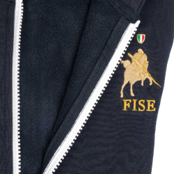 Sudadera con capucha infantil unisex de forro polar Equestro x FISE Americana marina Azul marino
