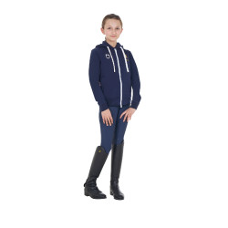 Sudadera con capucha infantil unisex de forro polar Equestro x FISE Americana marina Azul marino