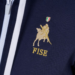 Sudadera con capucha para mujer Equestro x FISE Americana marina Azul marino