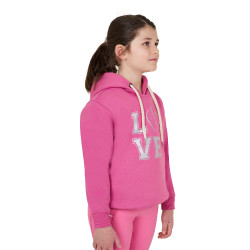 Sudadera con capucha para niña Equestro Winter Love Rosa castillo