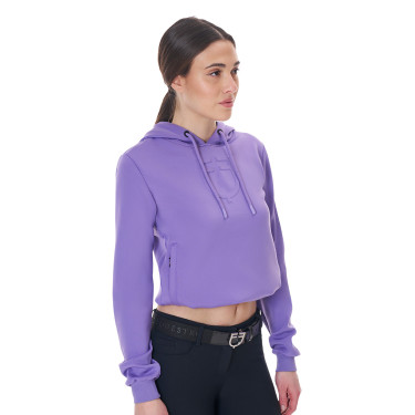 Sudadera de mujer Equestro con cortes Violeta infinito
