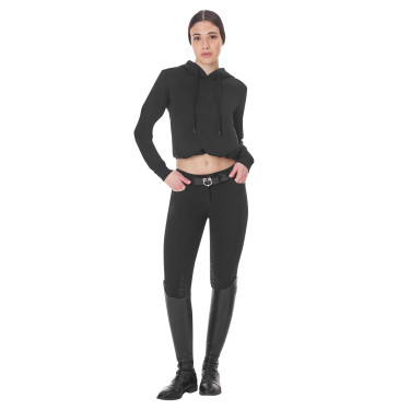 Sudadera de mujer Equestro con cortes Negro