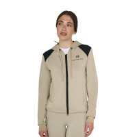 Sudadera de mujer Equestro crop top con capucha Oxford tostado Rosa