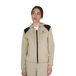 Sudadera de mujer Equestro crop top con capucha Oxford tostado Rosa